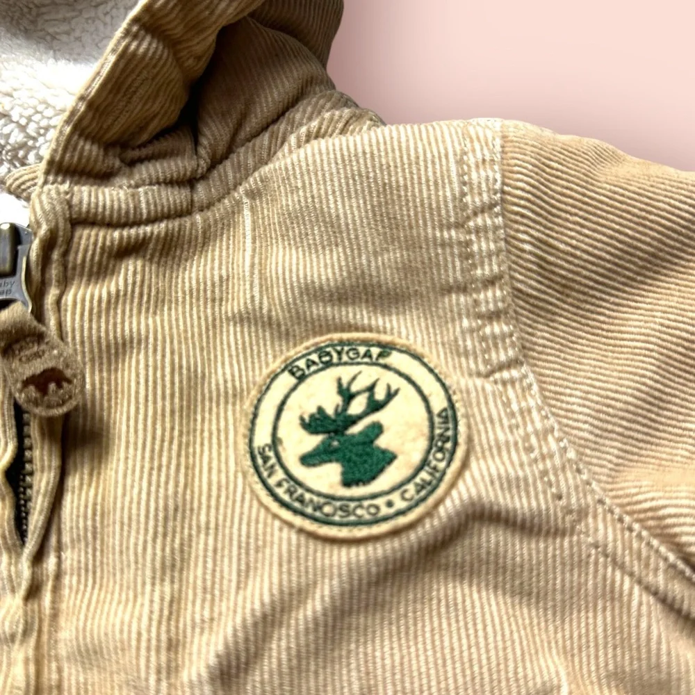 Baby GAP Tan Fleece Lined Corduroy Jacket With Hood - Picture 5 of 15